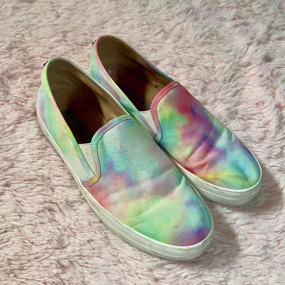 Steve Madden‎ Pastel Rainbow Tie-dye Fairy Core Hippie Twee Indie Slip on Shoes